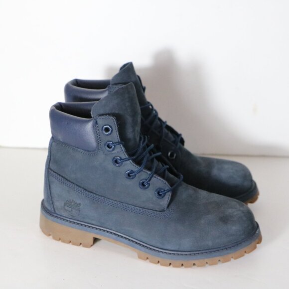 Timberland Other - Timberland 6 Inch Lace Up Kids Boots 4.5 Blue Suede Shoe